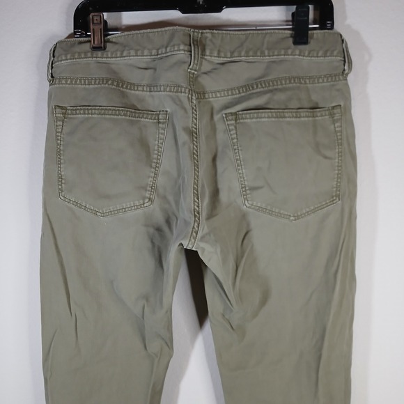 J. Crew Mens‎ Olive Green Flat Front Slim Chino Dark Wash Pants Size 32x32 PB26 - Picture 9 of 10